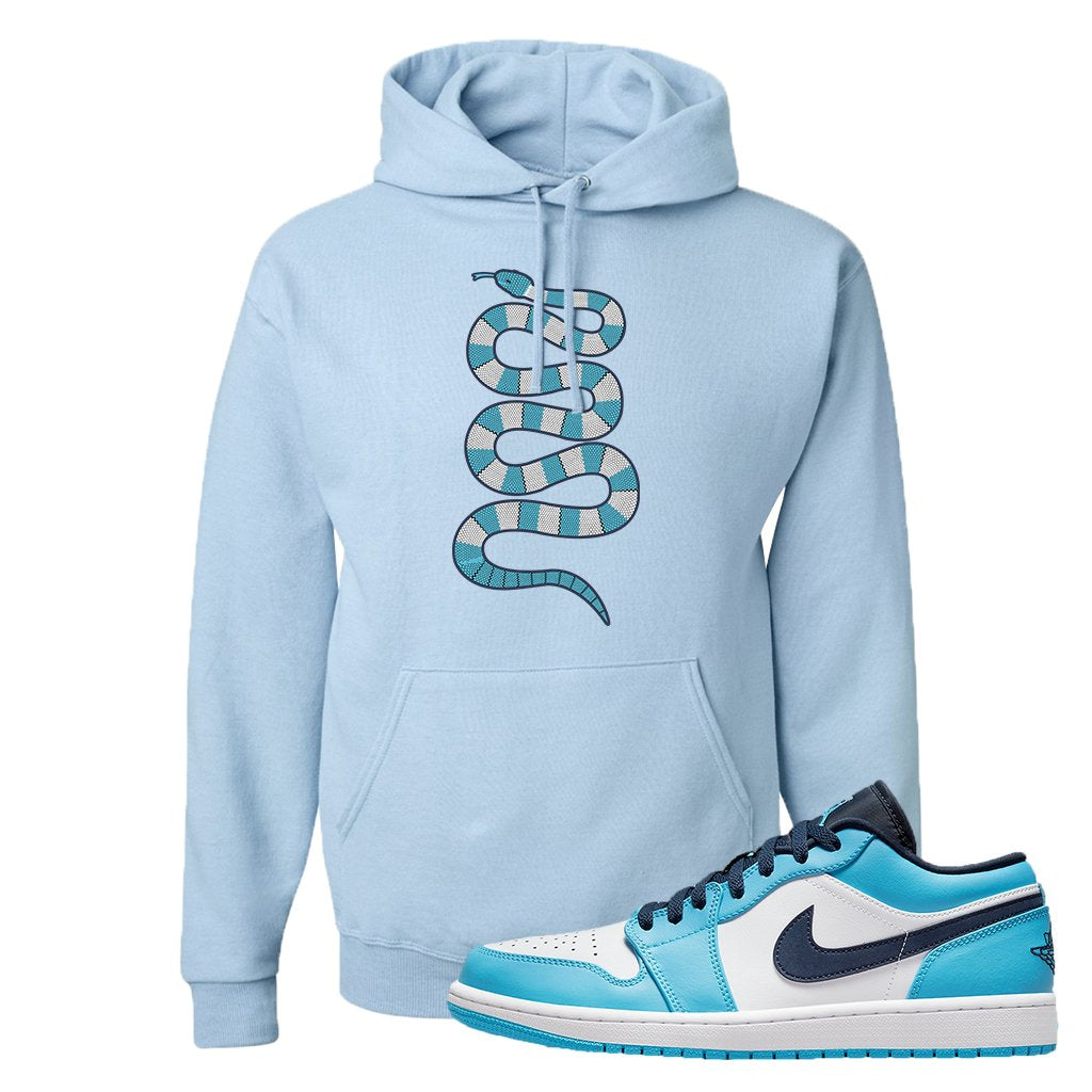 Air Jordan 1 Low UNC Hoodie | Coiled Snake, Light Blue