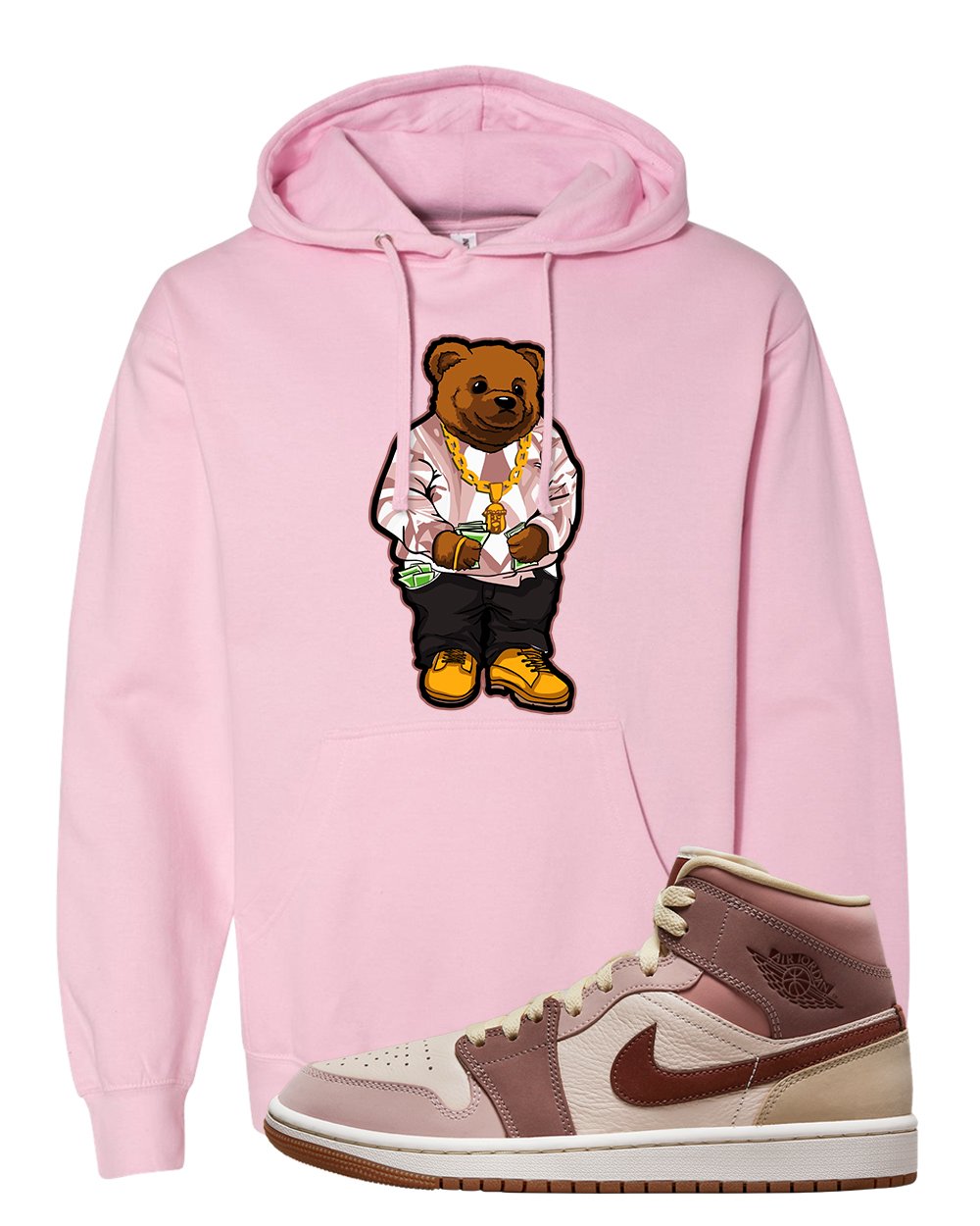 Pink Sand Mauve Mid 1s Hoodie | Sweater Bear, Light Pink