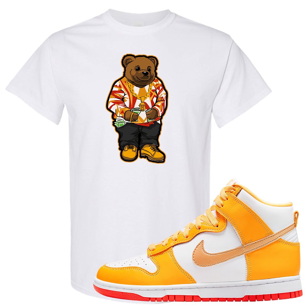 Yellow Gold Orange High Dunks T Shirt | Sweater Bear, White