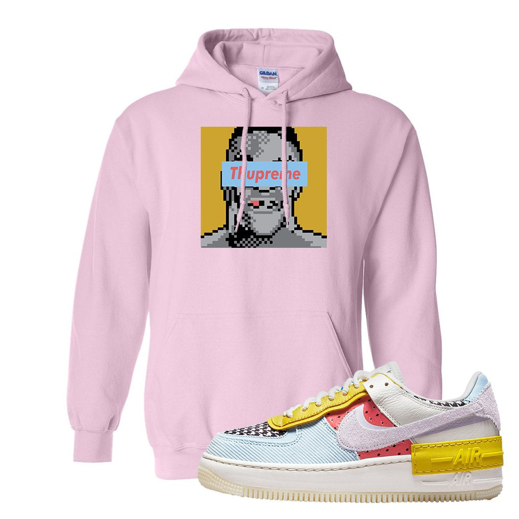 Air Force 1 Shadow Multi-Color Hoodie | Thupreme, Light Pink