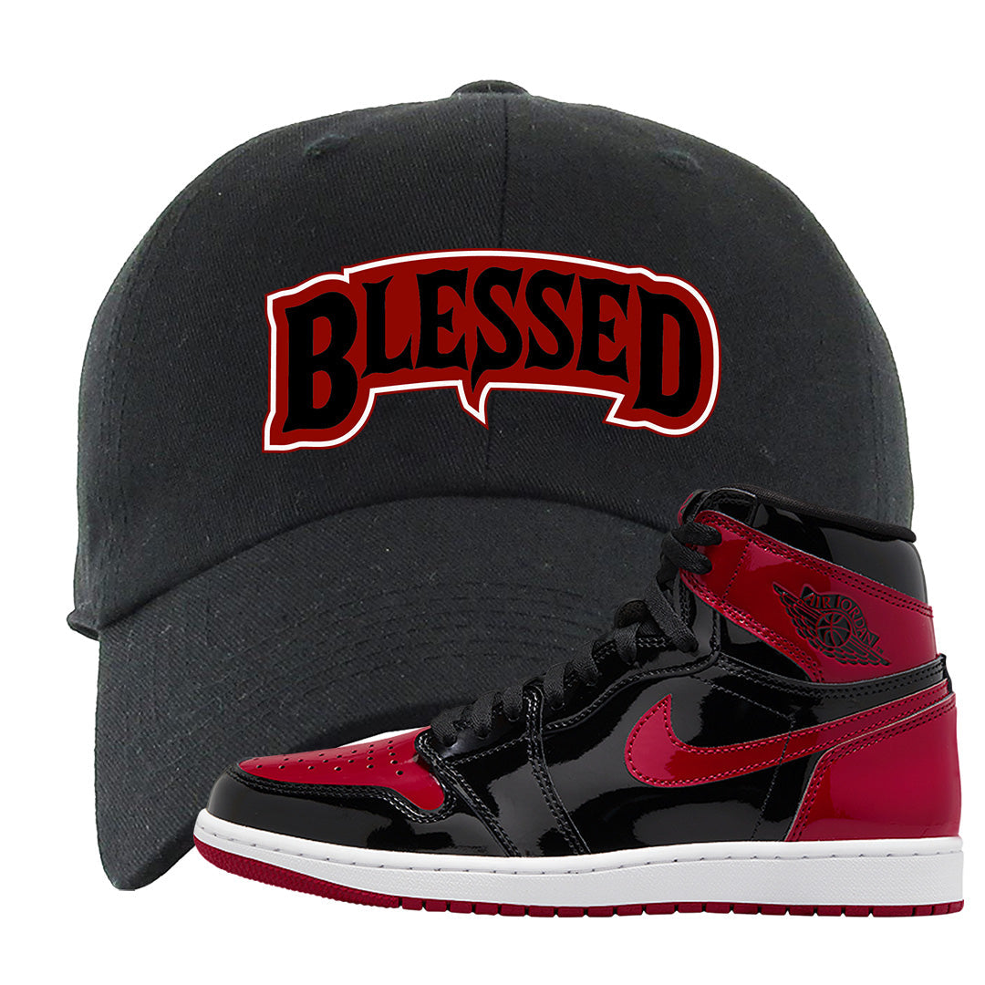 Patent Bred 1s Dad Hat | Blessed Arch, Black