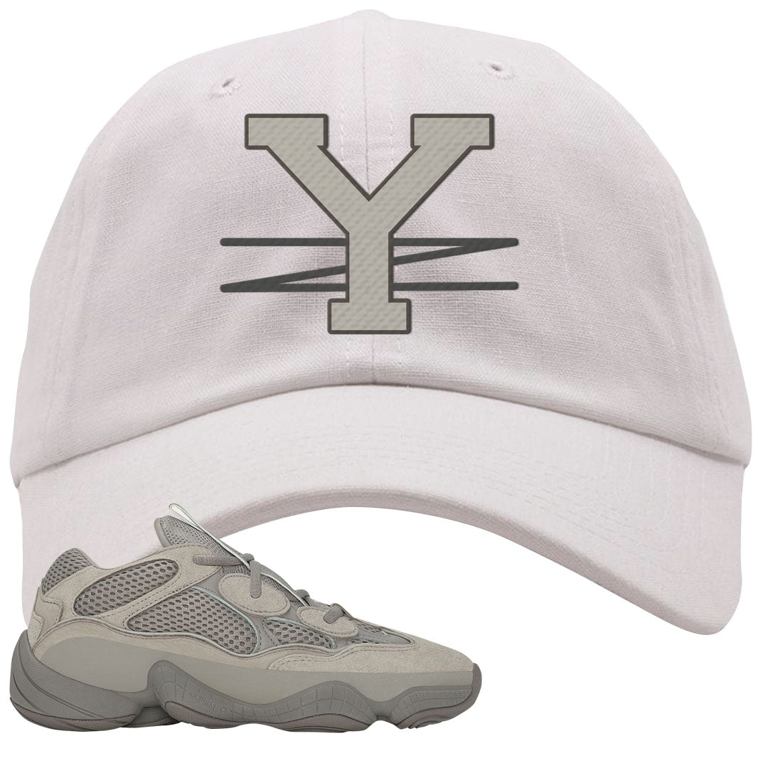 Ash Grey 500s Dad Hat | YZ, White