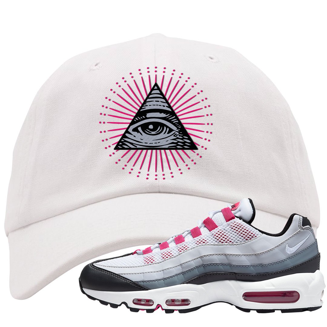 Next Nature Pink 95s Dad Hat | All Seeing Eye, White