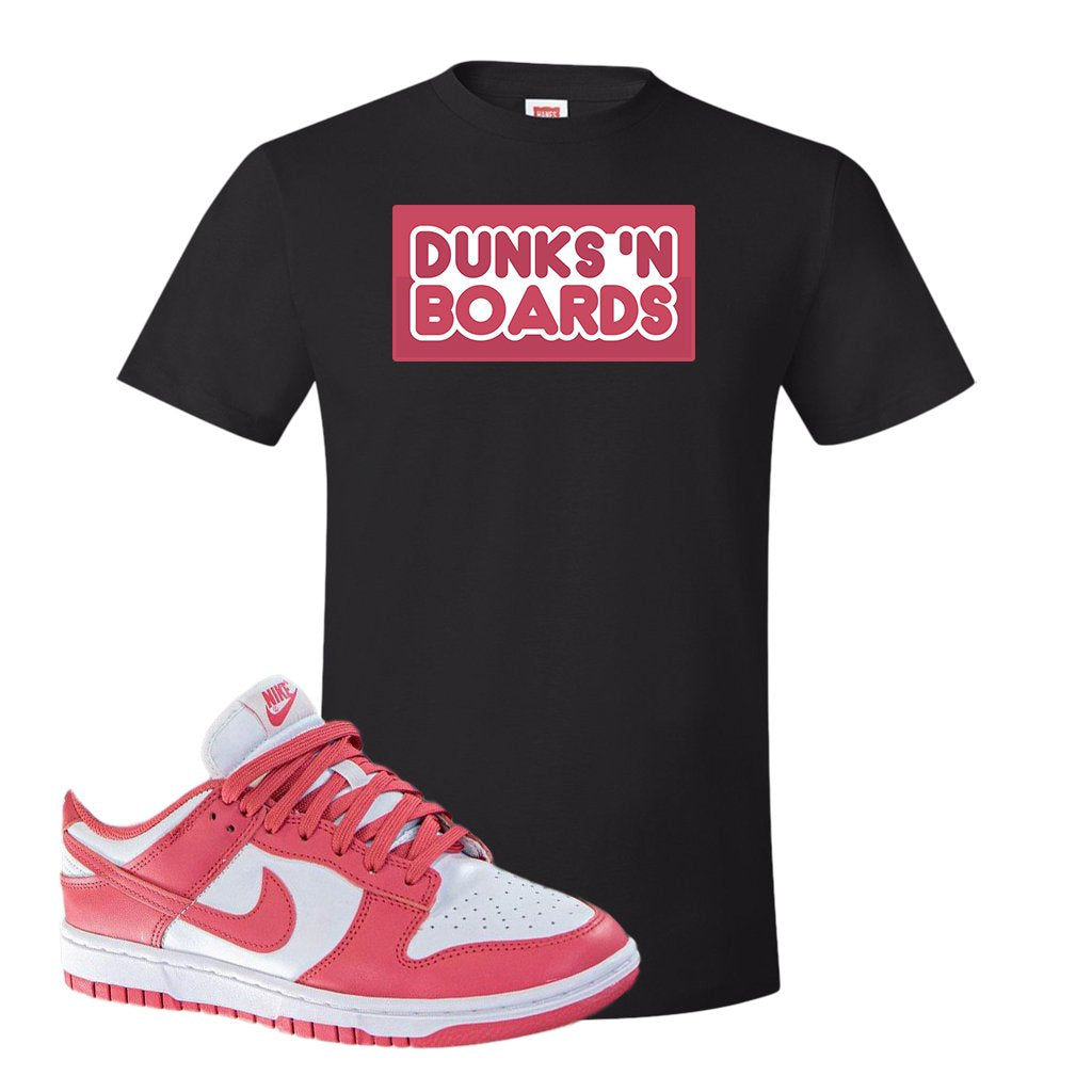 Archeo Pink Low Dunks T Shirt | Dunks N Boards, Black