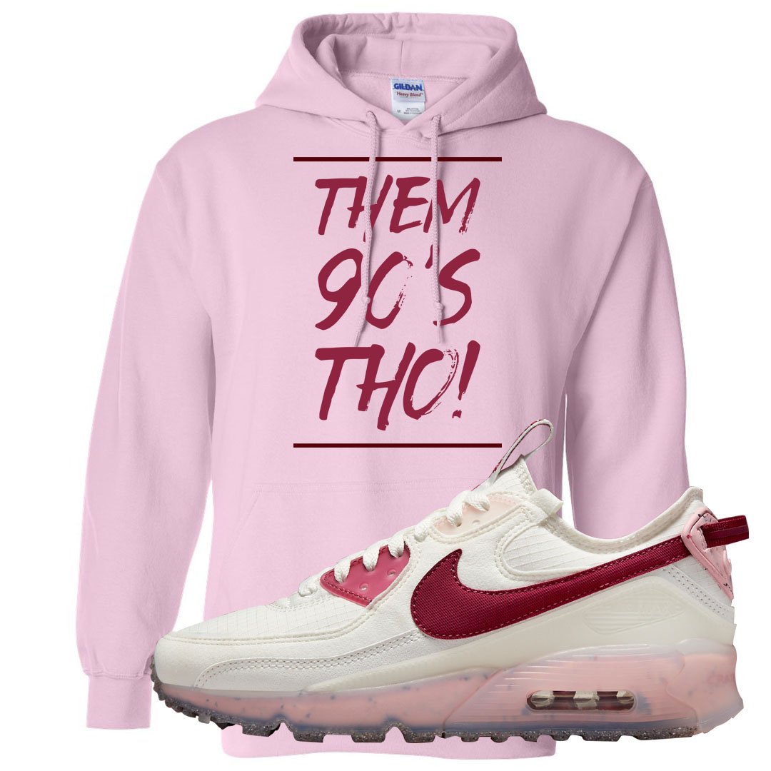 Terrascape Pomegranate 90s Hoodie | Them 90's Tho, Light Pink