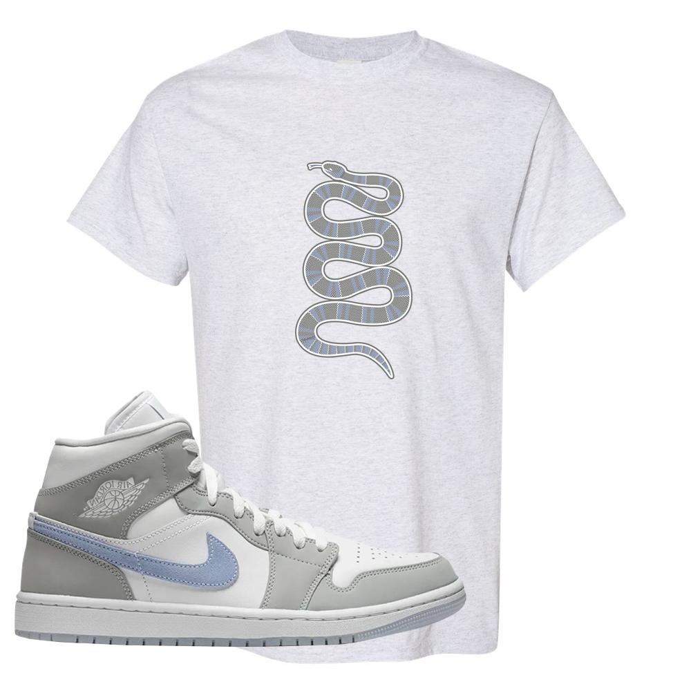 Wolf Grey Mid 1s T Shirt | Coiled Snake, Ash