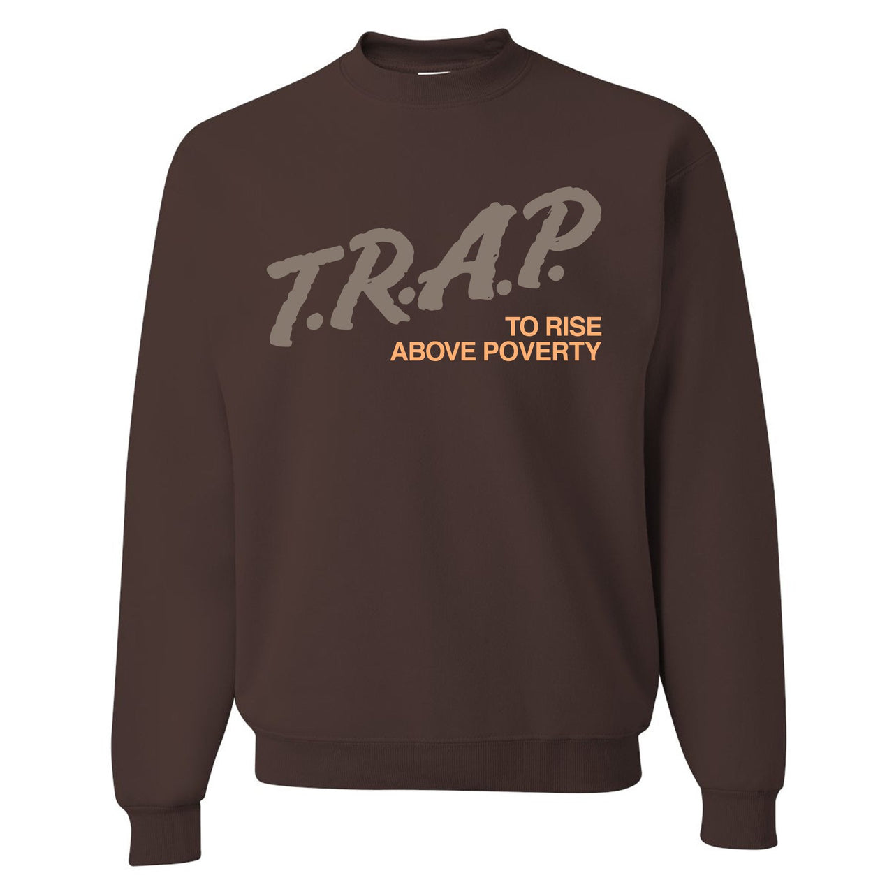 Geode 700s Crewneck Sweater | Trap Rise Above Poverty, Brown