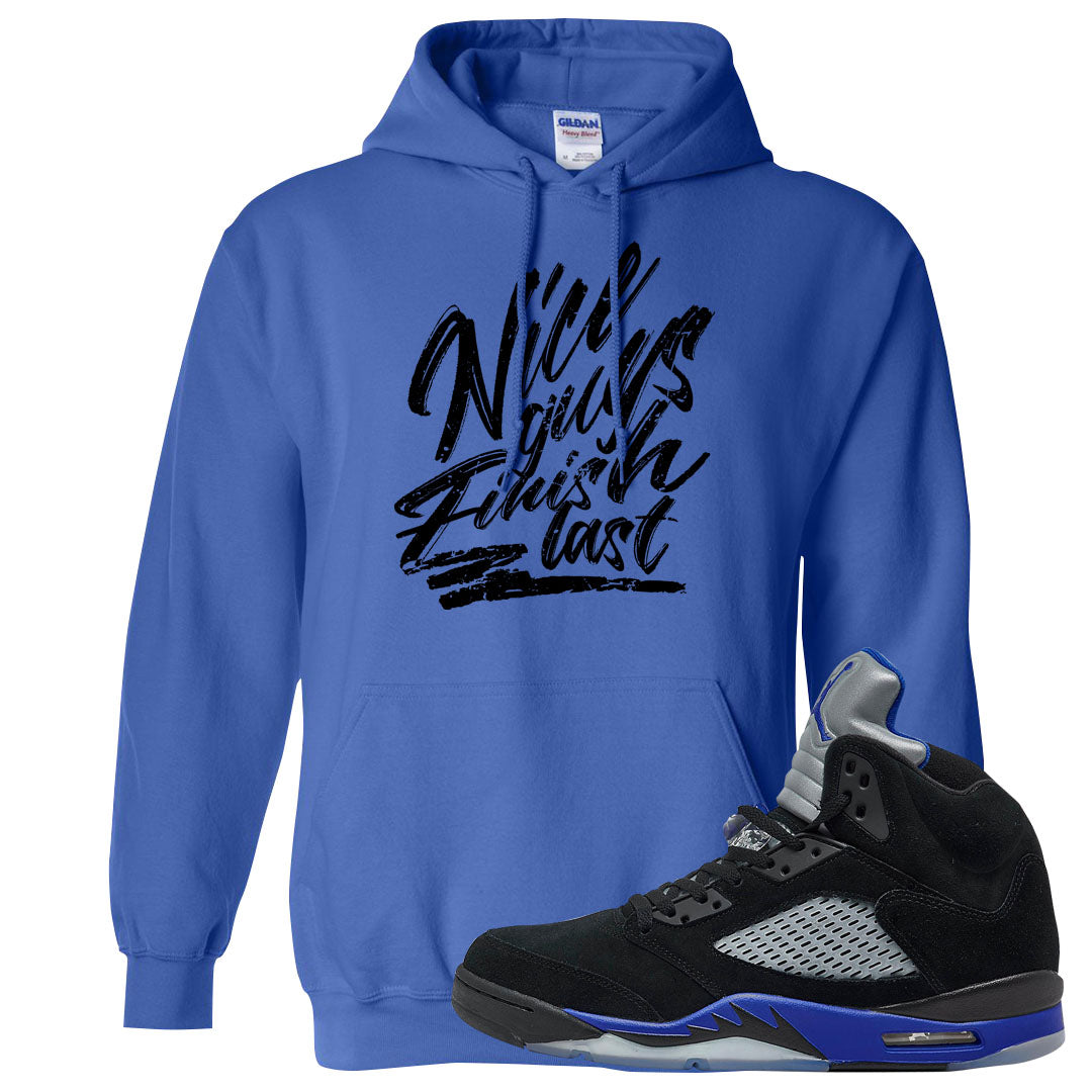 Racer Blue 5s Hoodie | Nice Guys Finish Last, Royal