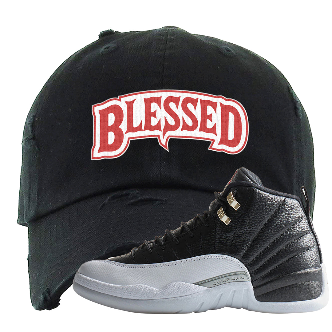Playoff 12s Distressed Dad Hat | Blessed Arch, Black