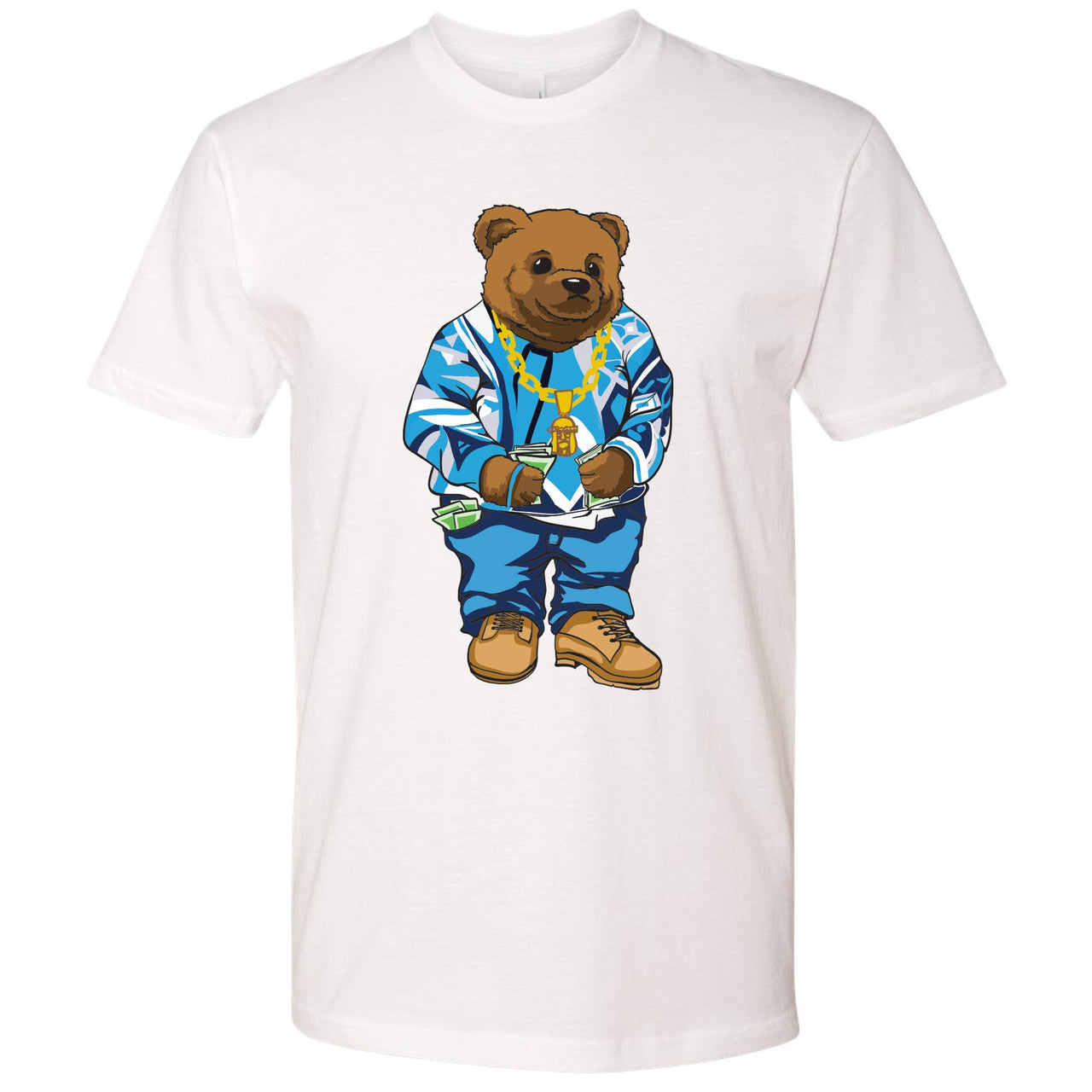 UNC All Star Pearl Blue 9s T Shirt | Sweater Bear, White
