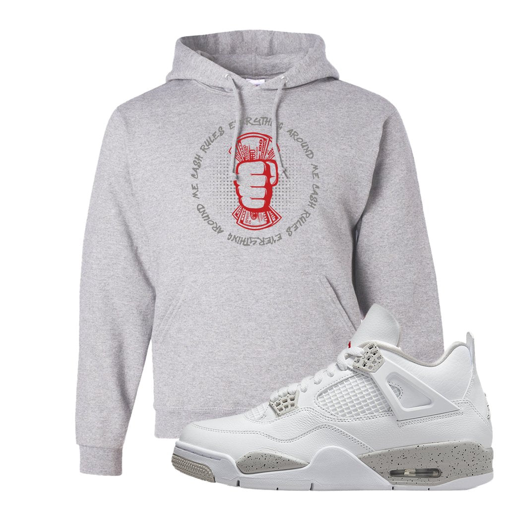 Tech Grey 4s Hoodie | Cash Rules Everything Around Me, Ash