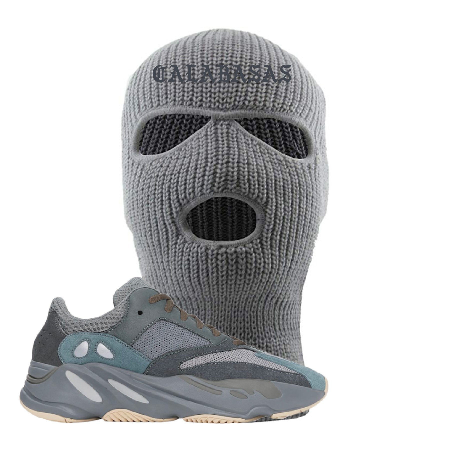 Yeezy Boost 700 Teal Blue Calabasas Light Gray Sneaker Hook Up Ski Mask