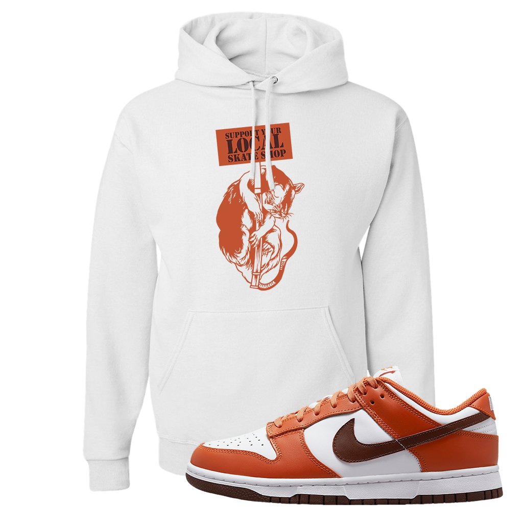 Reverse Mesa Low Dunks Hoodie | Support Your Local Skate Shop, White