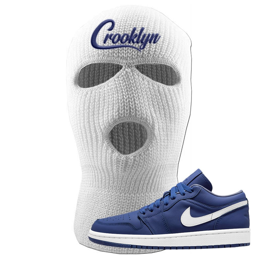 WMNS Dusty Blue Low 1s Ski Mask | Crooklyn, White
