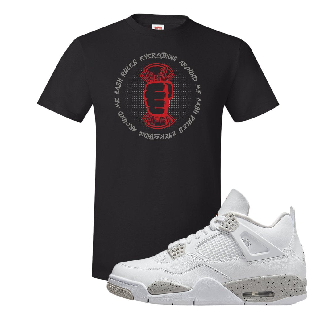 Tech Grey 4s T Shirt | Cash Rules Everything Around Me, Black