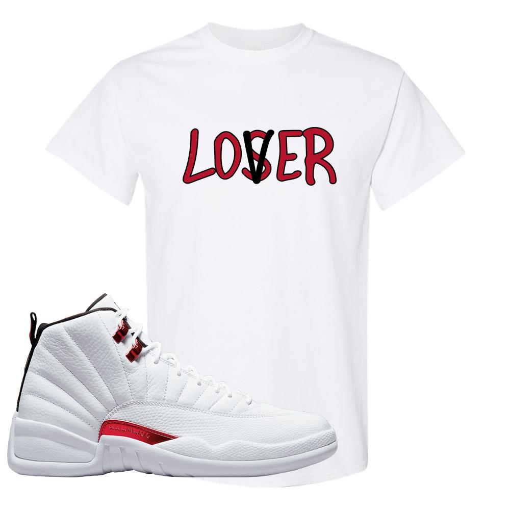 Twist White Red 12s T Shirt | Lover, White