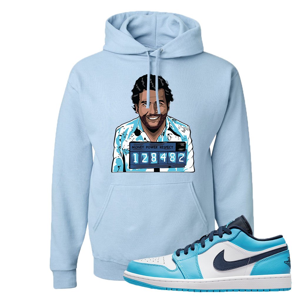 Air Jordan 1 Low UNC Hoodie | Escobar Illustration, Light Blue