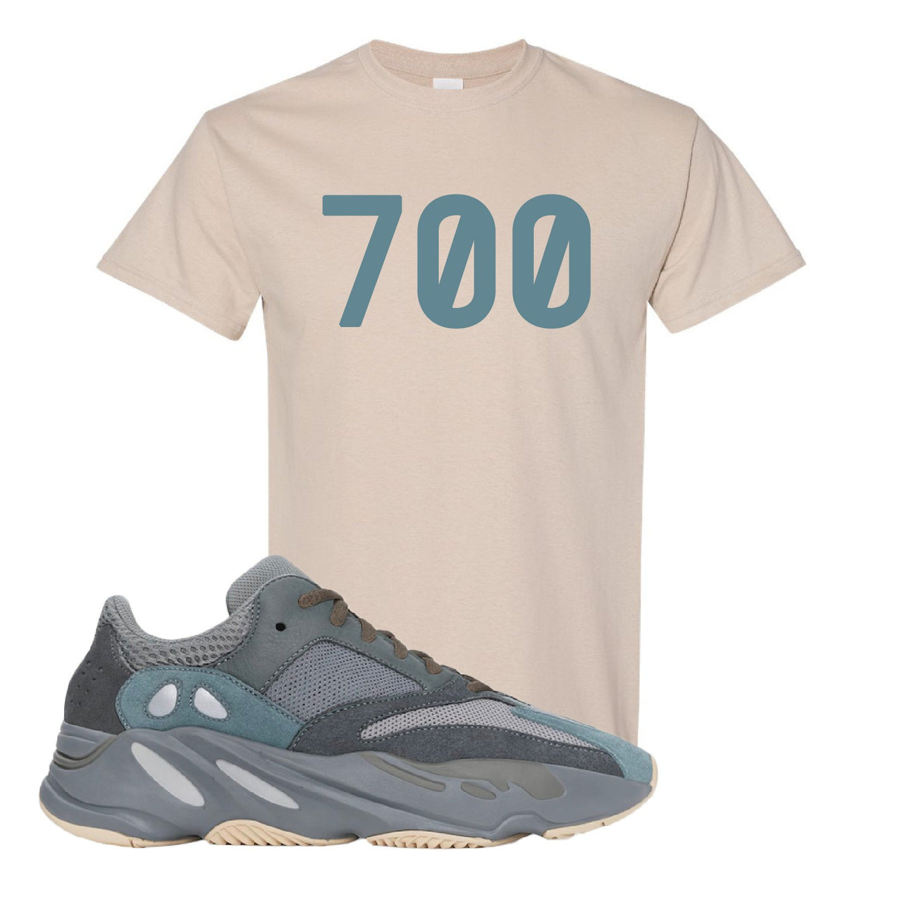 Yeezy Boost 700 Teal Blue 700 Sand Sneaker Hook Up T-Shirt