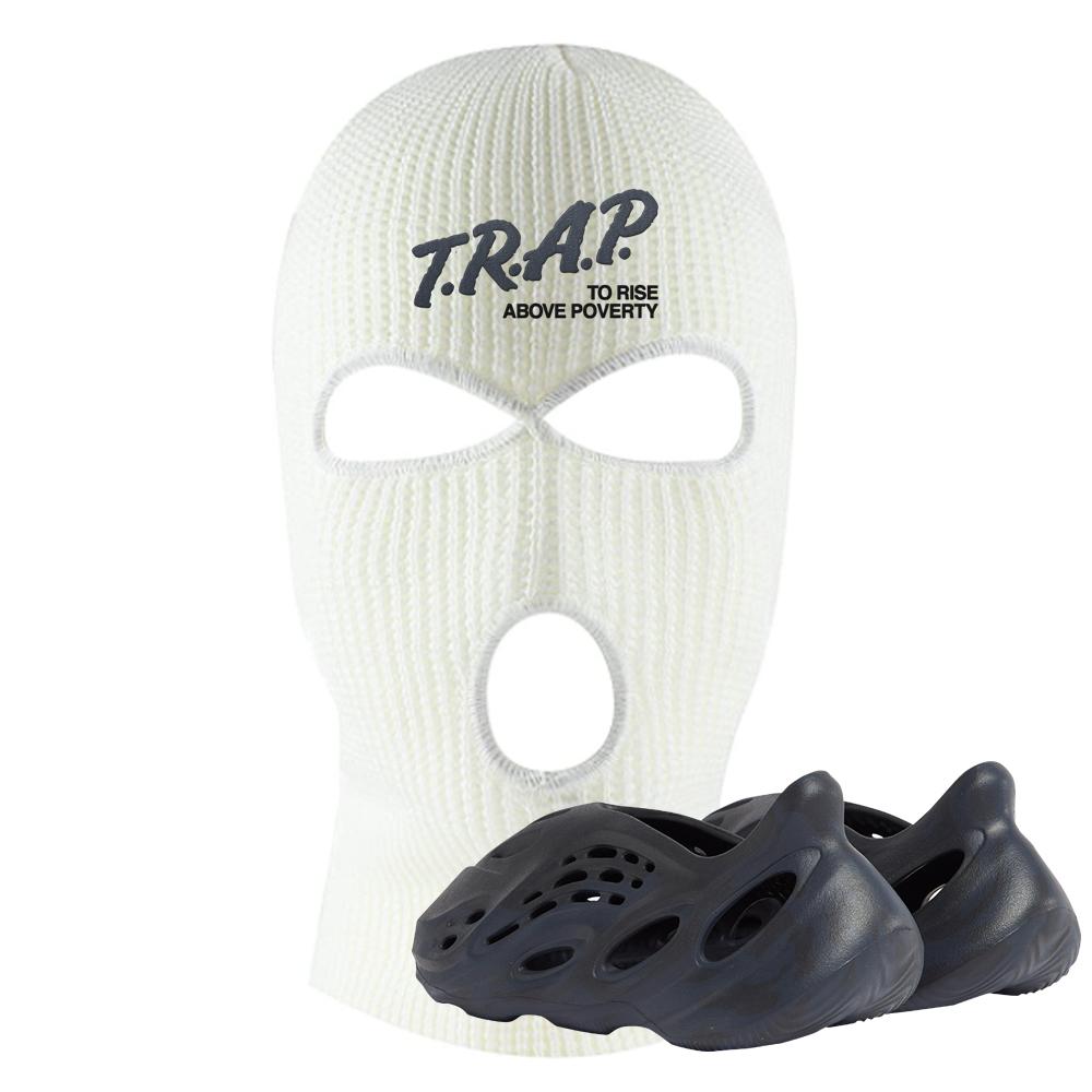 Yeezy Foam Runner Mineral Blue Ski Mask | Trap To Rise Above Poverty, White