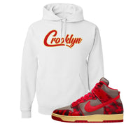 Acid Wash Red 1985 High Dunks Hoodie | Crooklyn, White