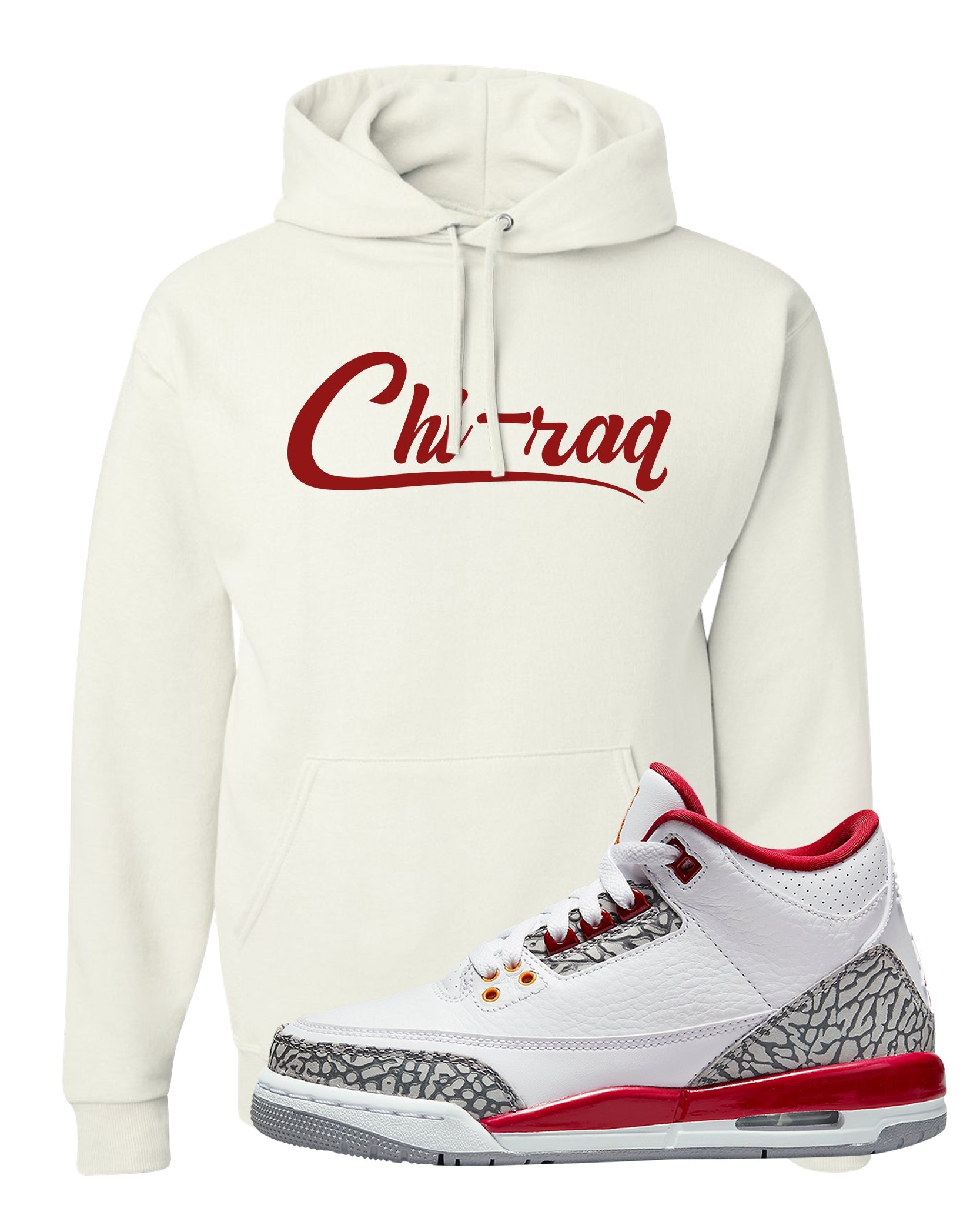 Cardinal Red 3s Hoodie | Chiraq, White