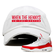 This white and red dad hat will match great with your Jordan 3 Tinker Air Max shoes