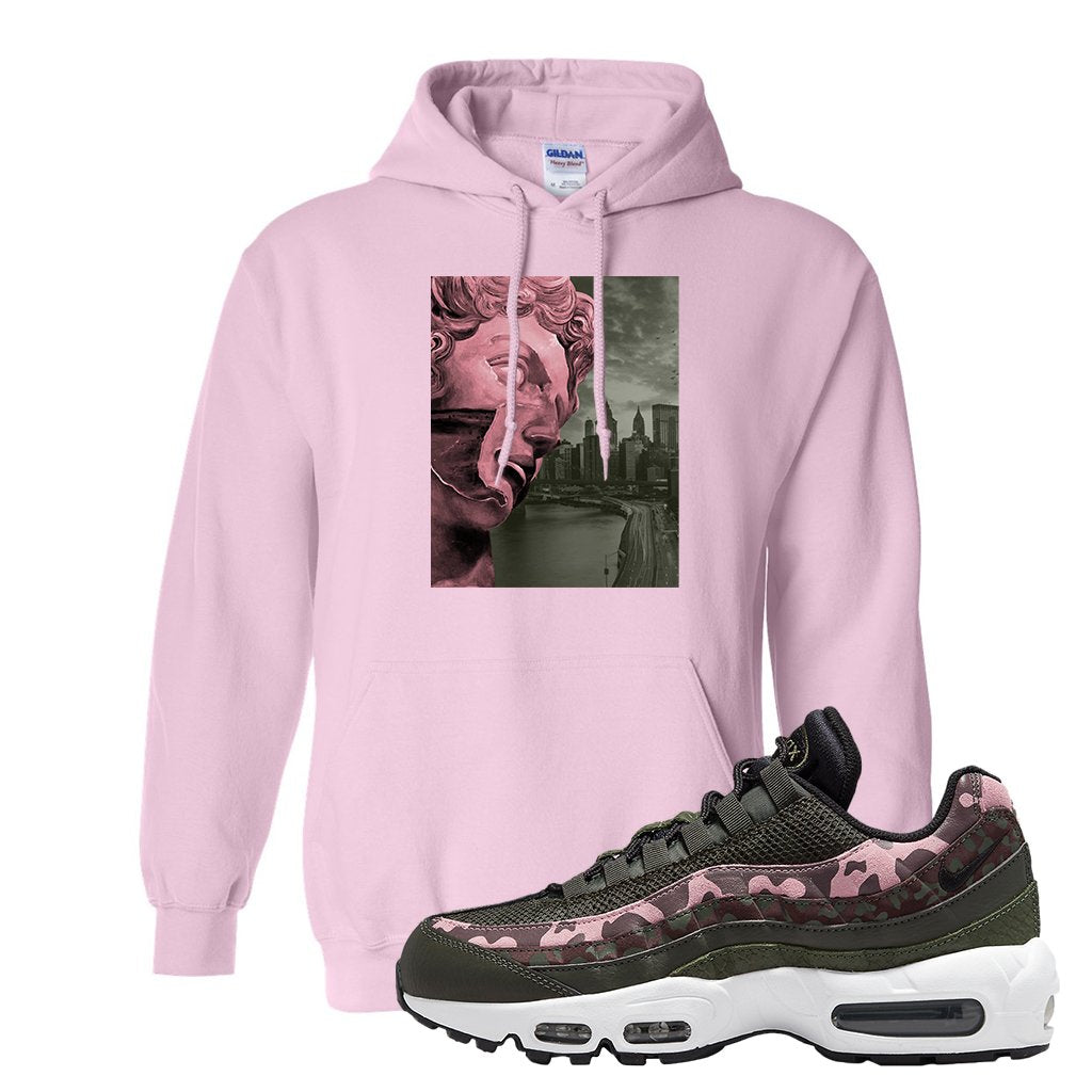 Olive Pink Camo 95s Hoodie | Miguel, Light Pink