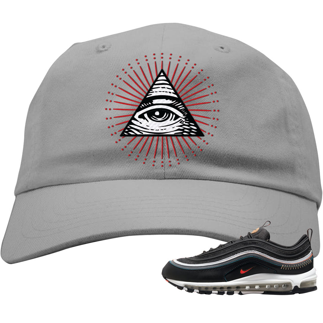 Alter and Reveal 97s Dad Hat | All Seeing Eye, Light Gray