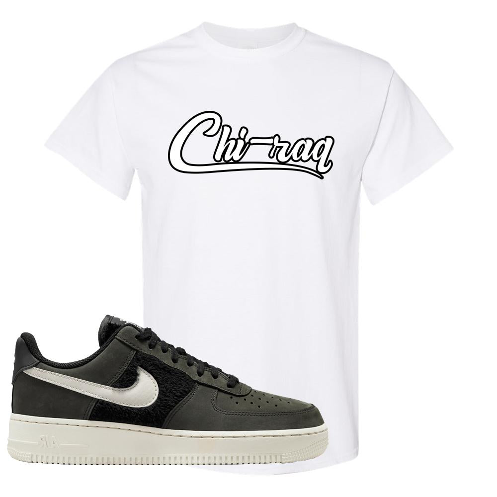 Furry Black Light Bone Low AF 1s T Shirt | Chiraq, White