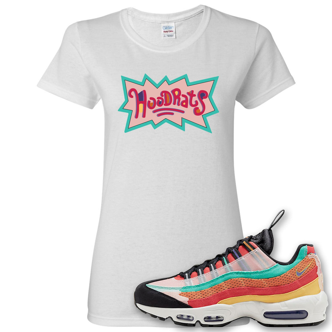 Air Max 95 Black History Month Sneaker White Women's T Shirt | Women's Tees to match Nike Air Max 95 Black History Month Shoes | Hood Rats