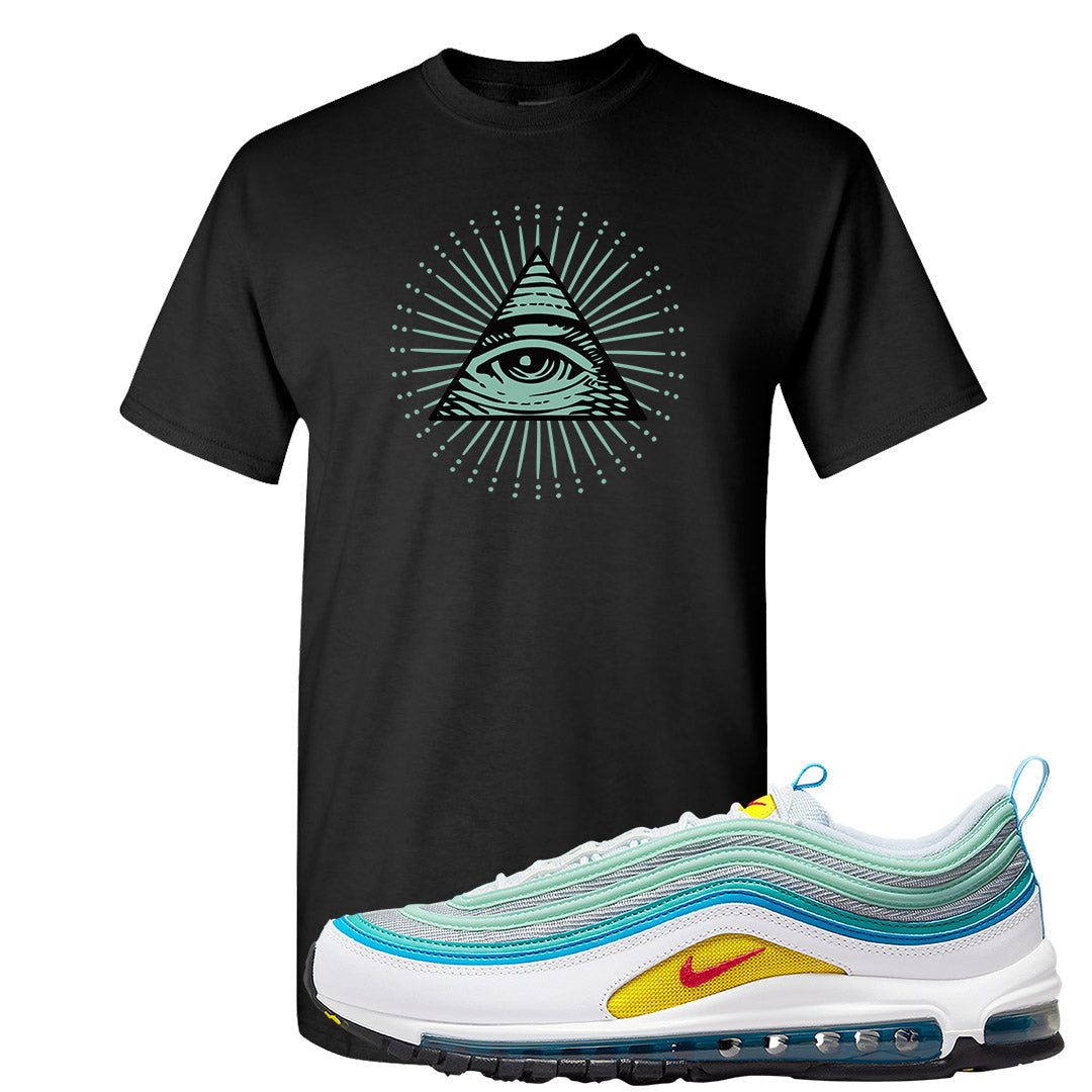 Spring Floral 97s T Shirt | All Seeing Eye, Black