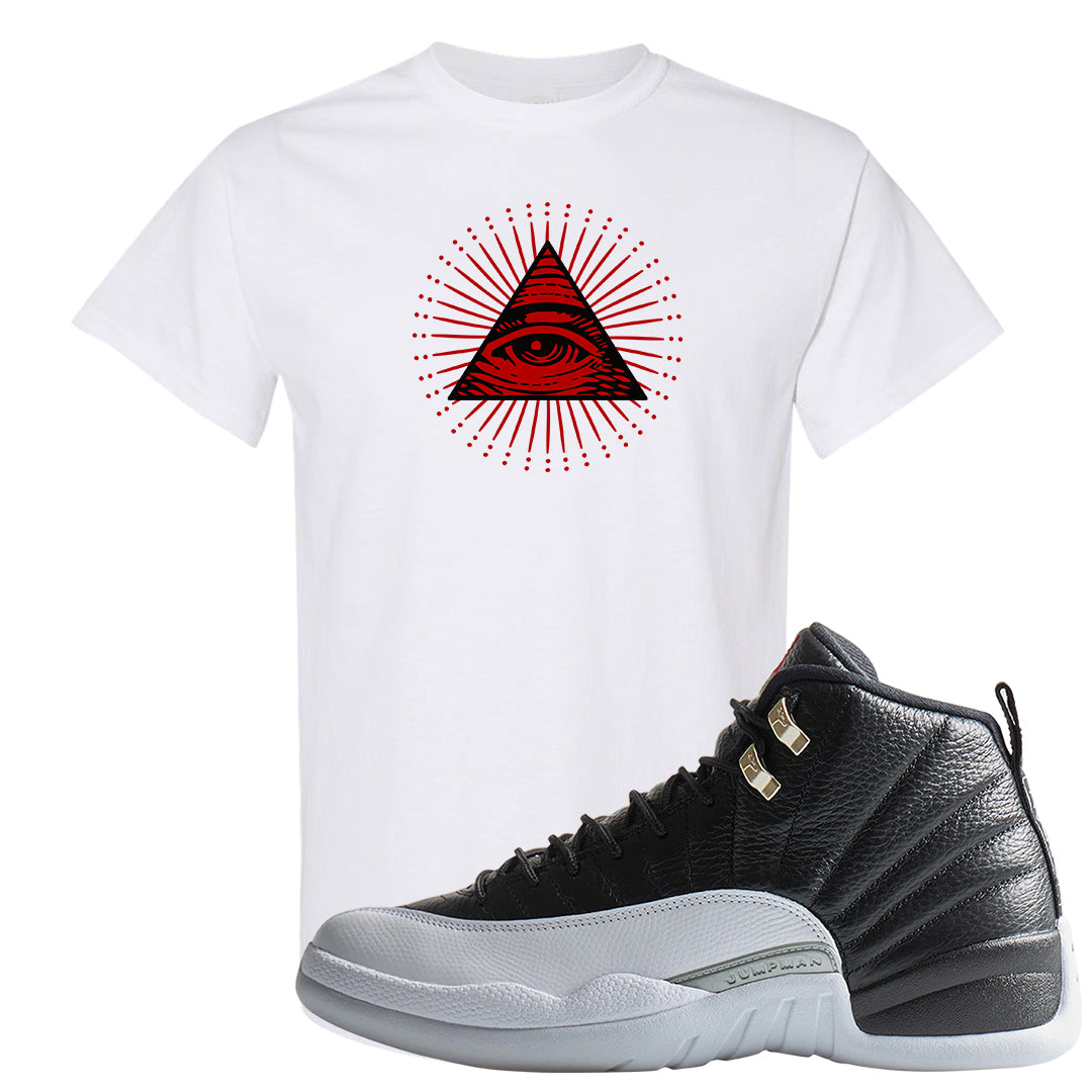 Playoff 12s T Shirt | All Seeing Eye, White