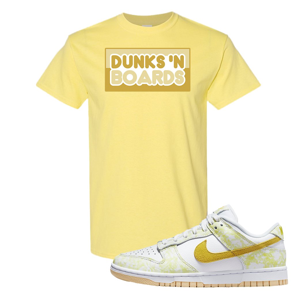Yellow Strike Low Dunks T Shirt | Dunks N Boards, Cornsilk