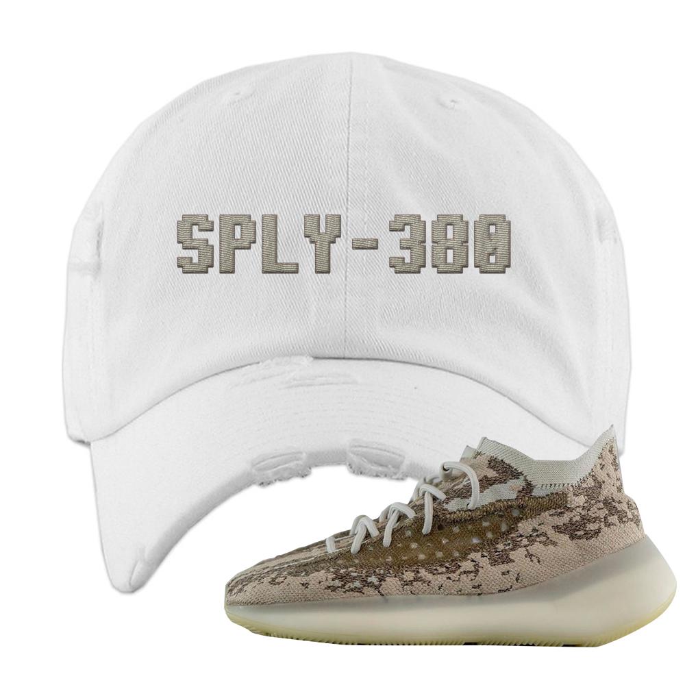 Stone Salt 380s Distressed Dad Hat | Sply-380, White