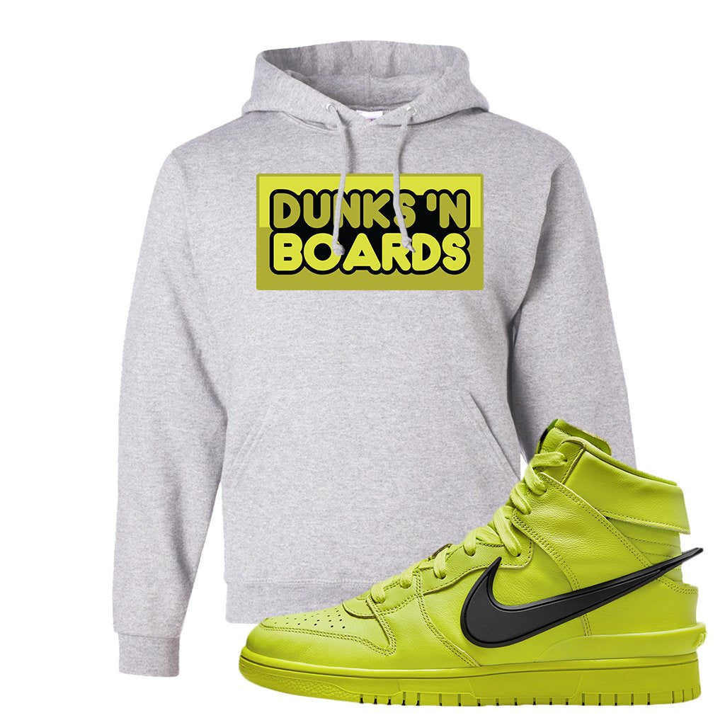 Atomic Green High Dunks Hoodie | Dunks N Boards, Ash