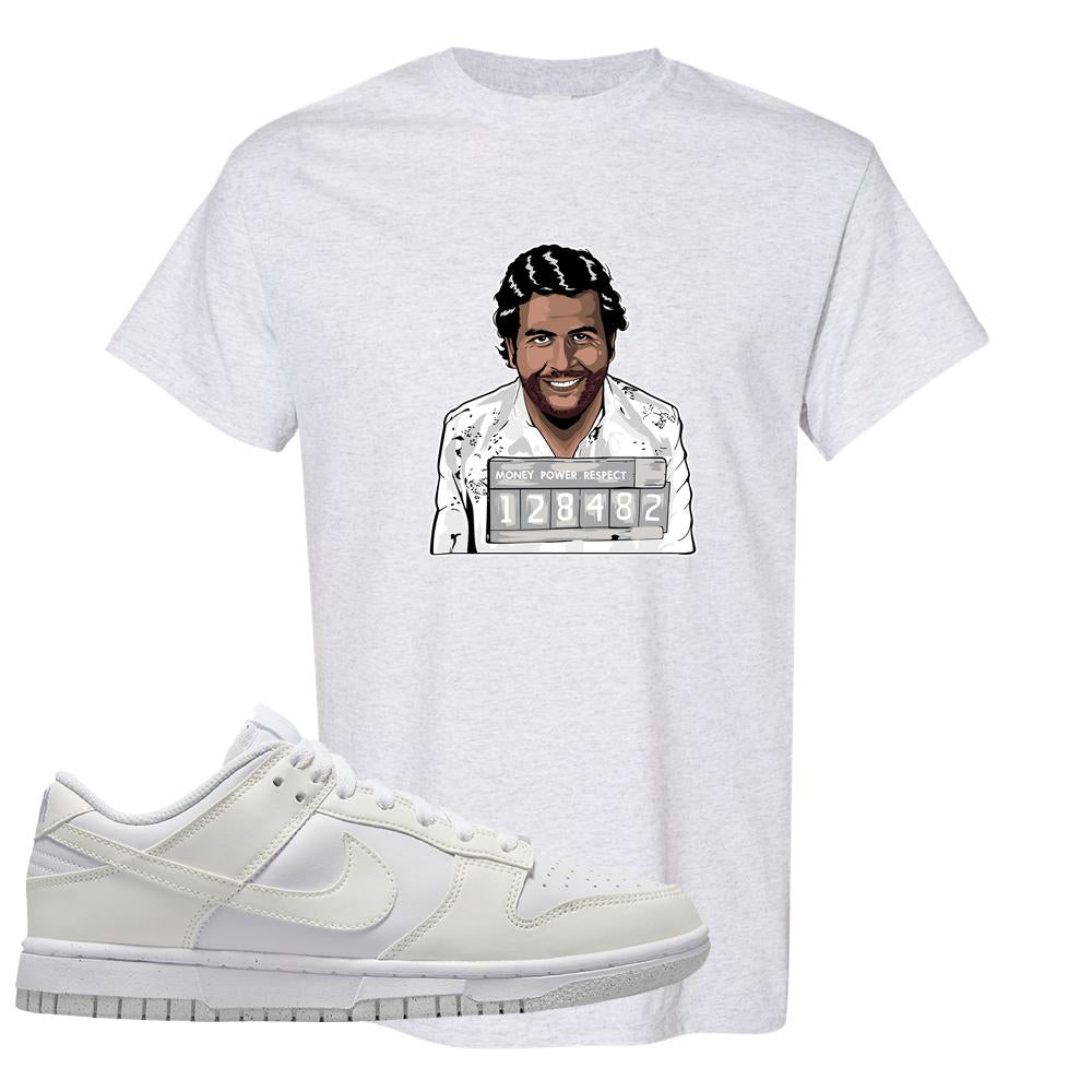 Move To Zero White Low Dunks T Shirt | Escobar Illustration, Ash