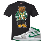 Light Smoke Pine Green Mid 1s T Shirt | Sweater Bear, Black