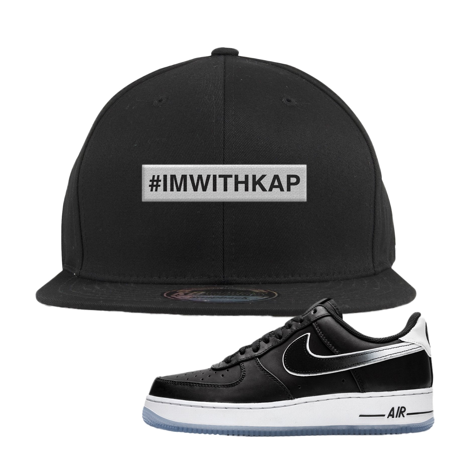 Colin Kaepernick X Air Force 1 Low I'm With Kap Black Sneaker Hook Up Snapback Hat