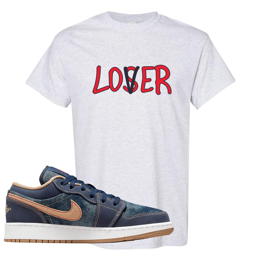 Denim Gum Bottom Low 1s T Shirt | Lover, Ash