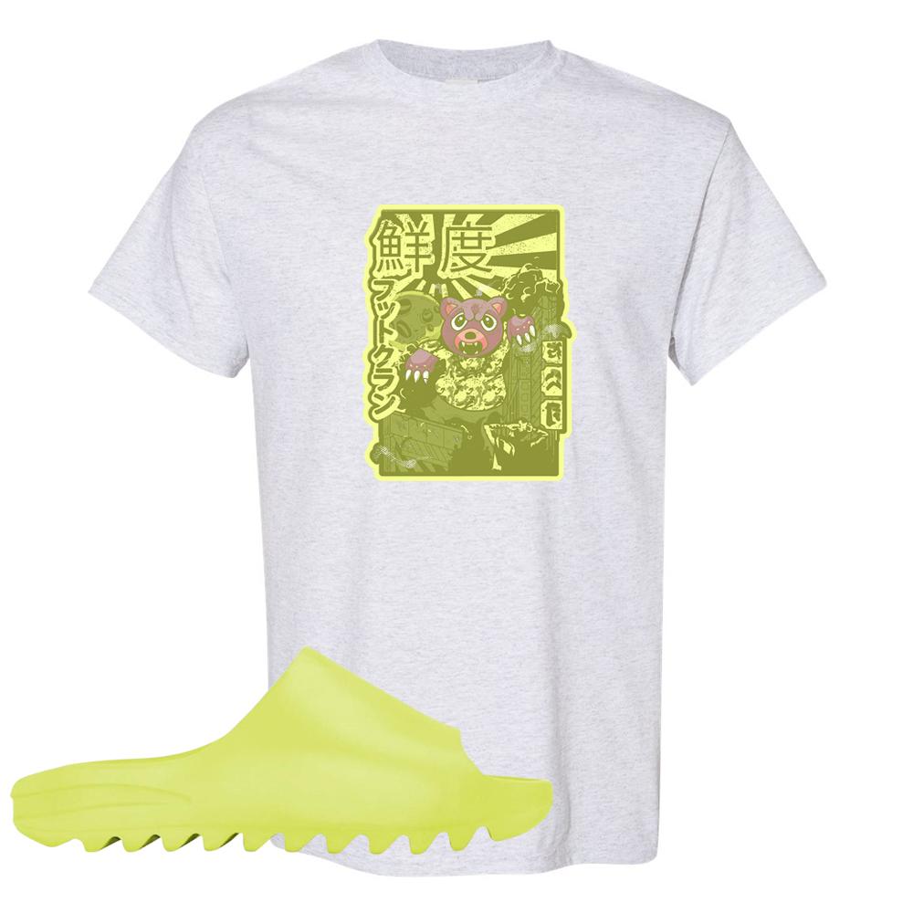 Glow Green Slides T Shirt | Attack Of The Bear, Ash