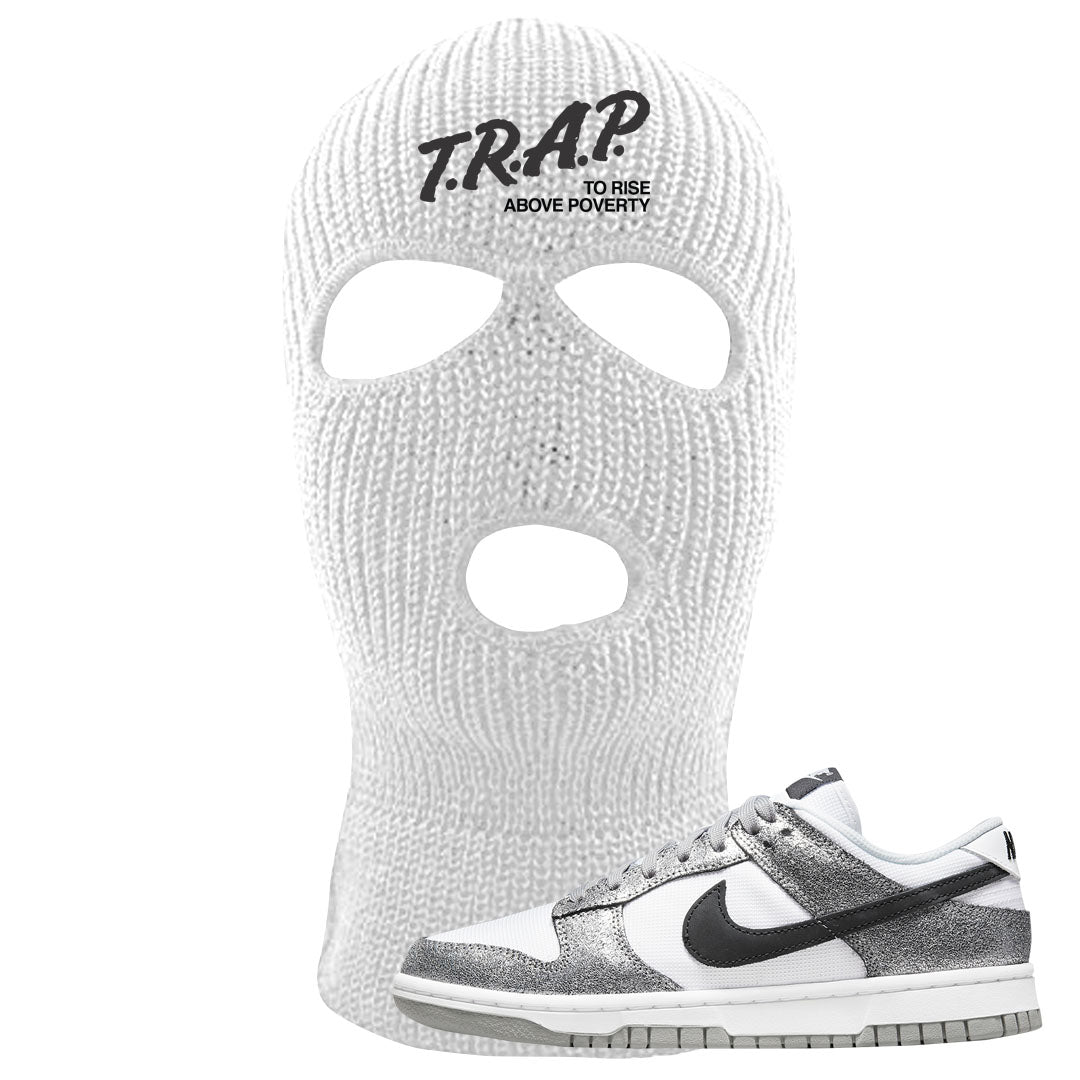 Golden Gals Low Dunks Ski Mask | Trap To Rise Above Poverty, White