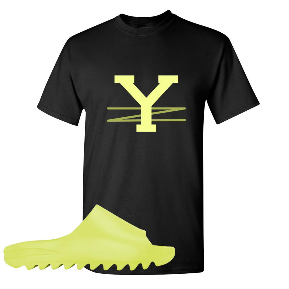 Glow Green Slides T Shirt | YZ, Black