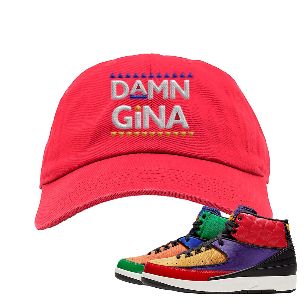 WMNS Multicolor Sneaker Red Dad Hat | Hat to match Nike 2 WMNS Multicolor Shoes | Damn Gina