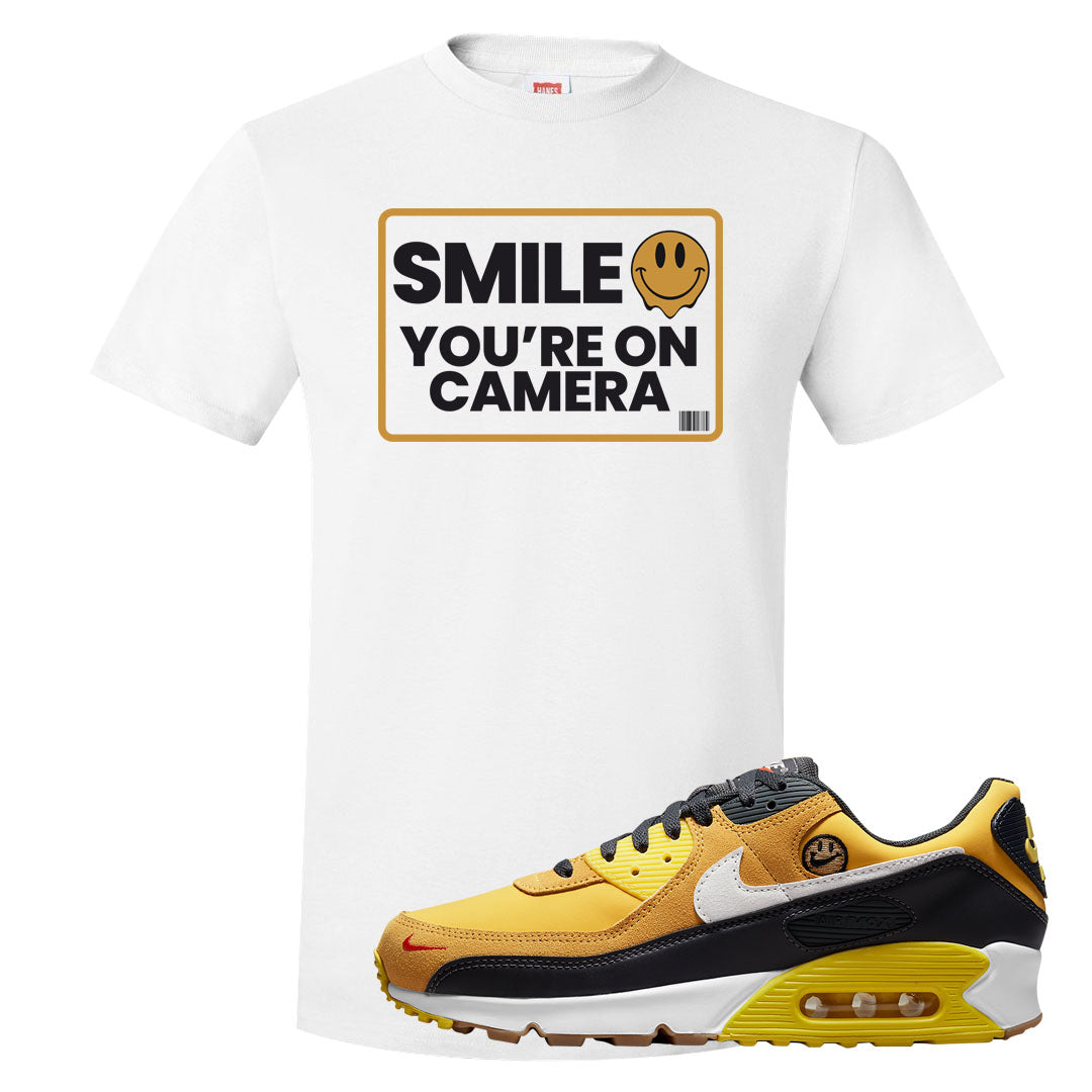 Go The Extra Smile 90s T Shirt | Smile You're On Camera, White