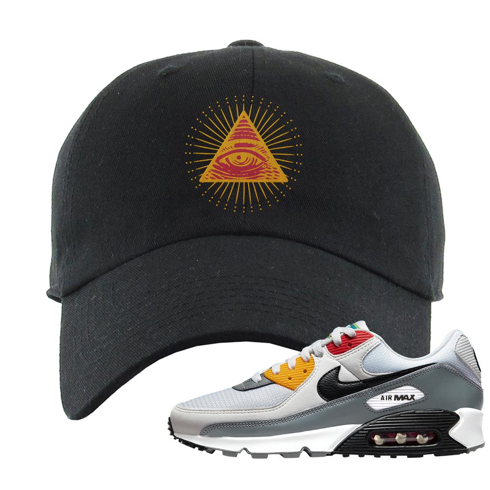 Peace Love Basketball 90s Dad Hat | All Seeing Eye, Black