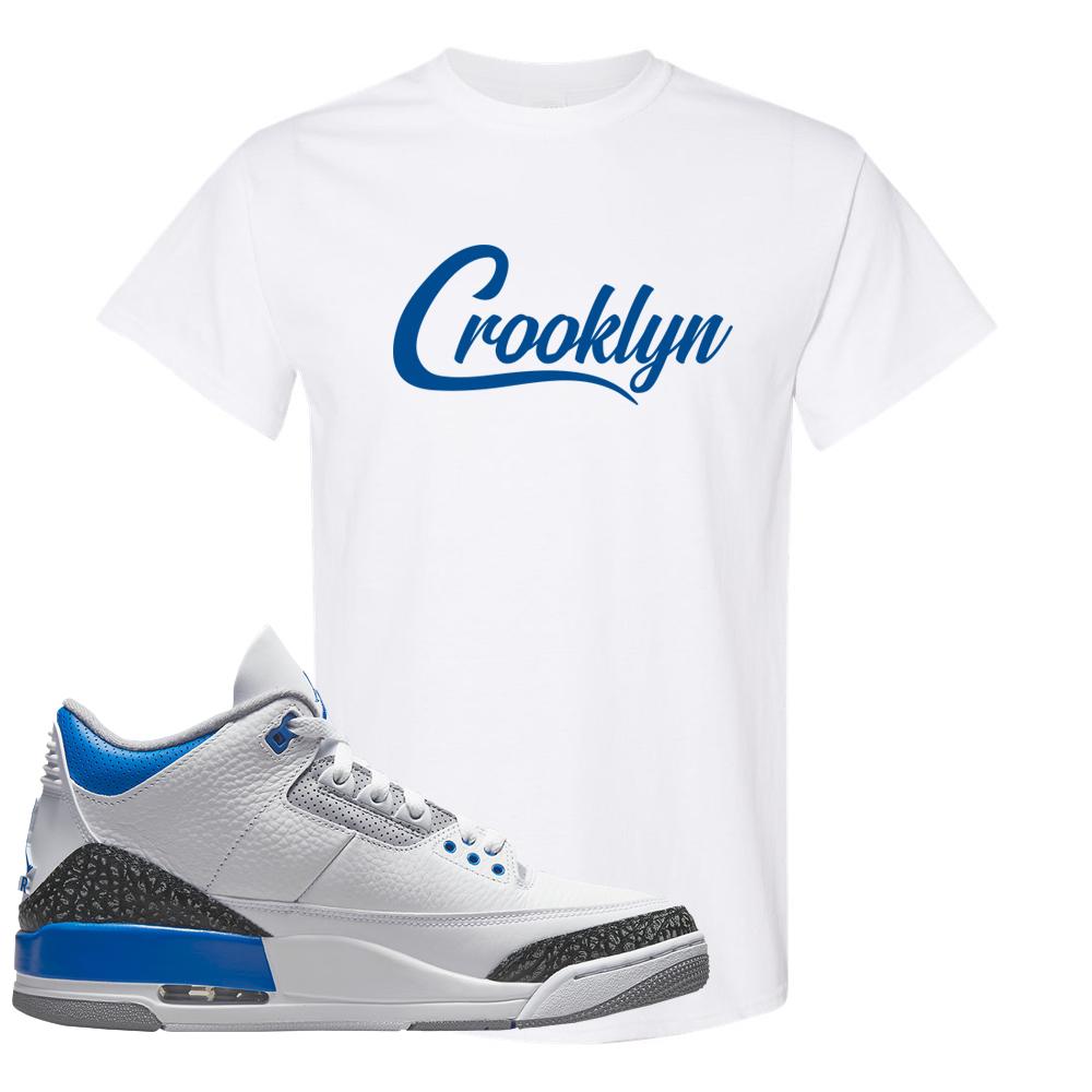 Racer Blue 3s T Shirt | Crooklyn, White