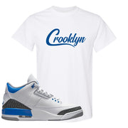 Racer Blue 3s T Shirt | Crooklyn, White