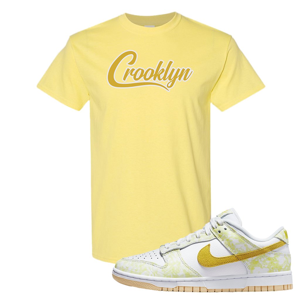 Yellow Strike Low Dunks T Shirt | Crooklyn, Cornsilk
