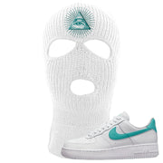 Washed Teal Low 1s Ski Mask | All Seeing Eye, White