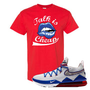LeBron 17 Low Tune Squad Sneaker Red T Shirt | Tees to match Nike LeBron 17 Low Tune Squad Shoes | Talk Is Cheap